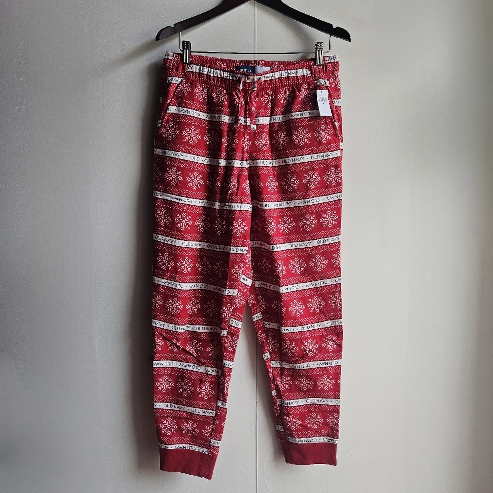 NWT Old Navy Red Snowflake Pajama Joggers in Women's M